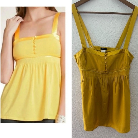 J. Crew Tops - J CREW gold yellow silk flowy cami top